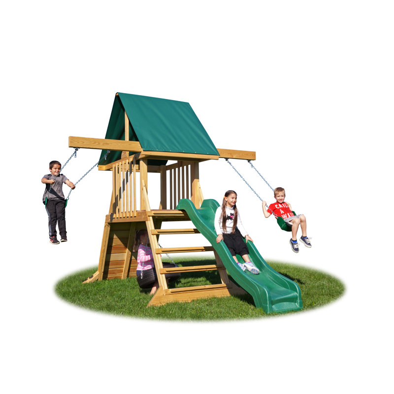YardCraft Backyard Cliff Climb Play Swing Set Wayfair